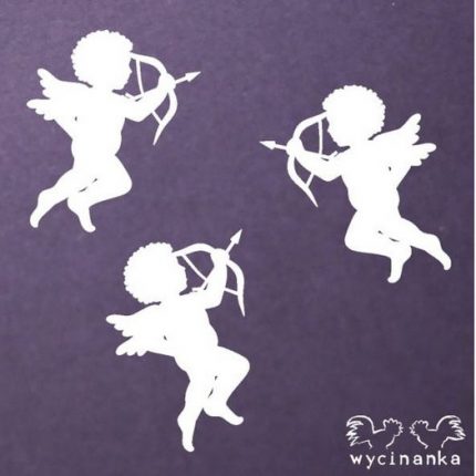 Διακοσμητικό Chipboard, Cupids with bows, 3 τεμ, 5,5x6cm