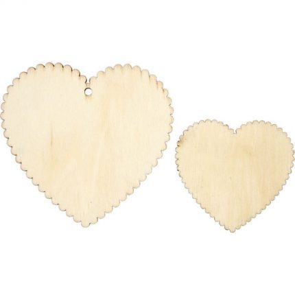 Ξύλινες καρδιές 7,5x7,5 & 5,1x5,1 cm,σετ 12τεμ.