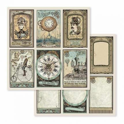 Χαρτί scrapbooking διπλής όψης 30x30cm Stamperia,  Voyages Fantastiques, Cards
