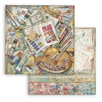 Χαρτιά scrapbooking Stamperia 10τεμ, 20.3x20.3cm, Atelier des Arts
