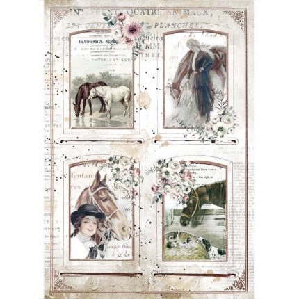 Ριζόχαρτο Stamperia 21x29cm, Romantic Horses, 4 Frames
