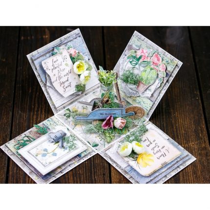 Χαρτί scrapbooking διπλής όψης 30x30cm Stamperia, Romantic Garden House, Garlands