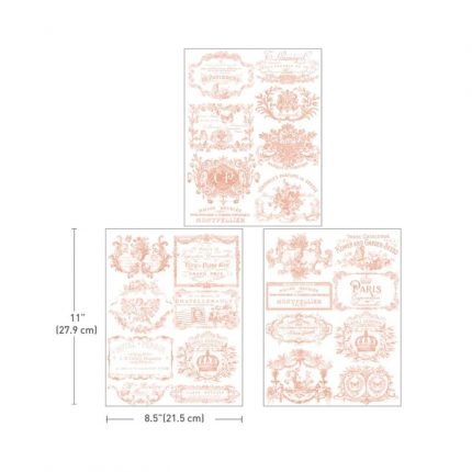 Χαρτί Decor Transfer Prima Re-Design, Middy - Vintage Labels III, 28x21.5cm, 3 τεμ.